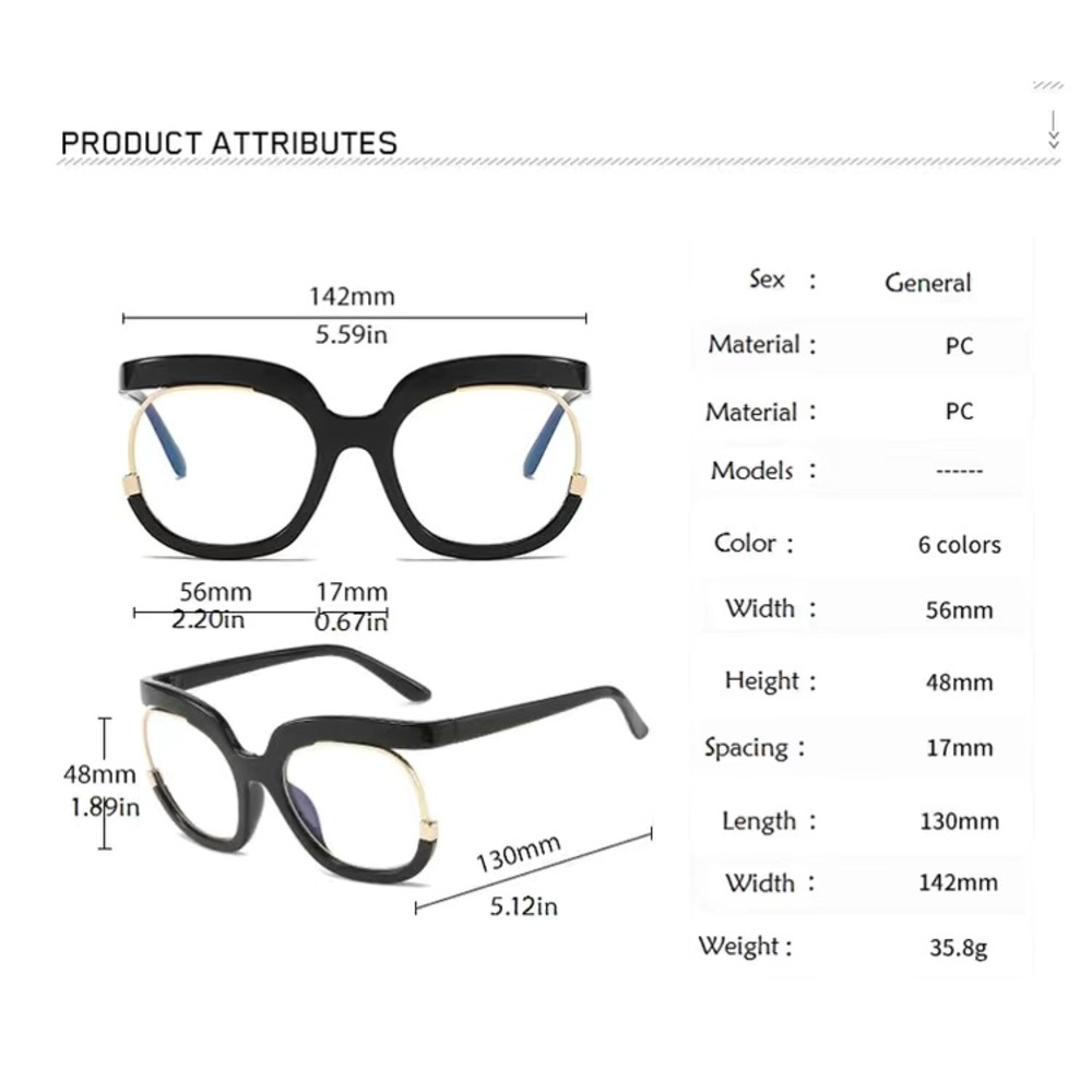 Anti Blue Light -Owl Square Optical Glasses Frames - Red NWT - Picture 2 of 5